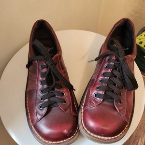 DOC MARTENS sz 6 oxblood red distressed vintage saddle shoes leather Goth wine